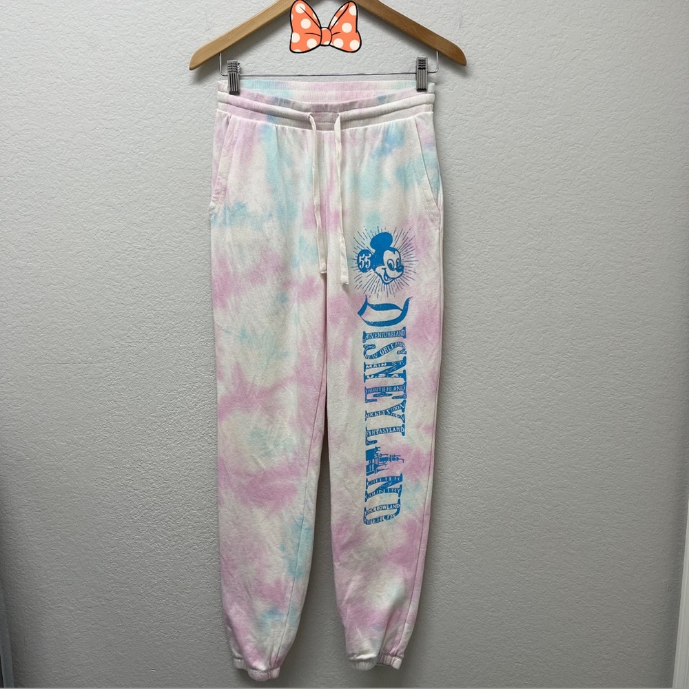 DISNEYLAND 55th Anniversary Drawstring Tie Dye Retro Lounge Pants! size Small